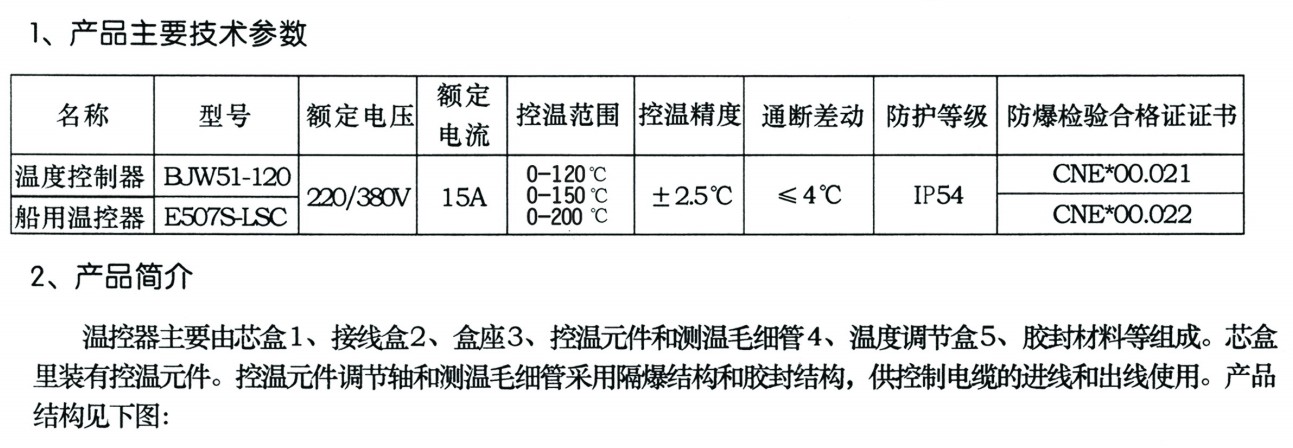 自控温电热带防爆温度控制器